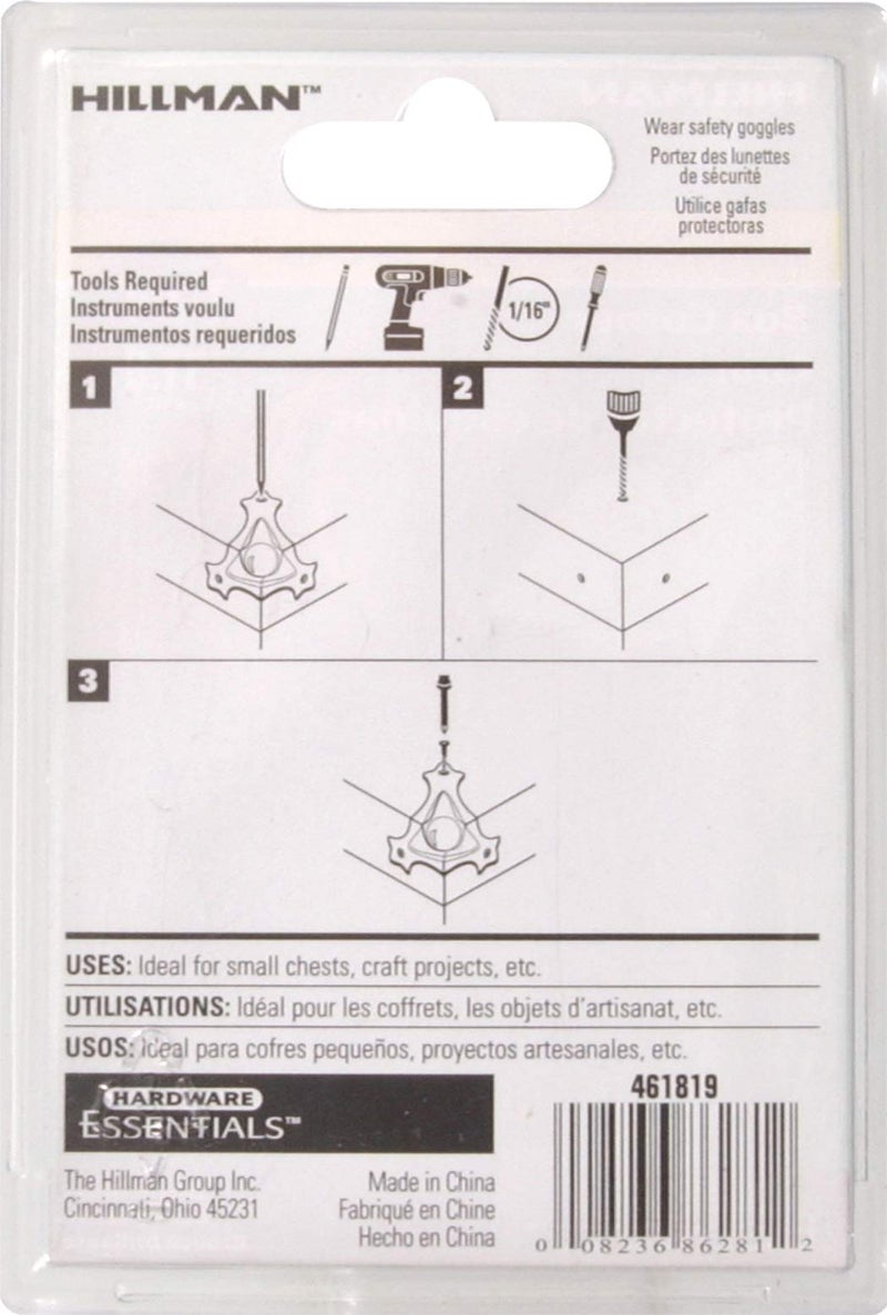 Hardware Essentials Group 851153 1-1/4-Inch Solid Brass Decorative Corner, Bright Brass Finish - Image 3